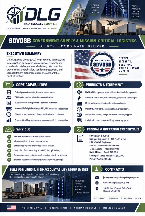 Page one of the Data Logistics Group capability statement